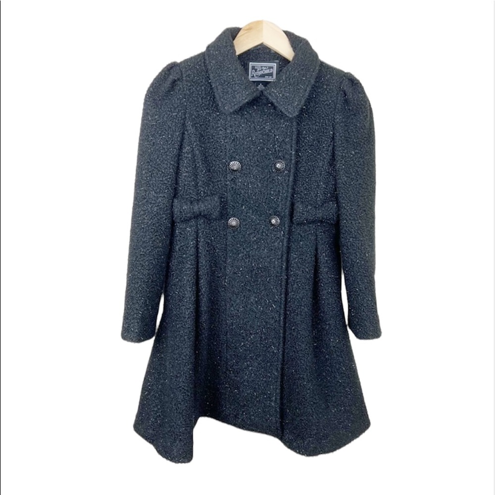 Rothschild Girls Black Shimmer Peacoat